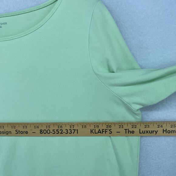 EILEEN FISHER Top XL Organic Cotton Stretch Jersey Scoop Neck 3/4 Sleeve Green - Picture 9 of 14